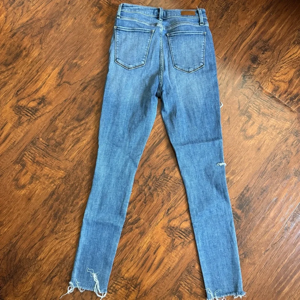 Abercrombie & Fitch Jeans Women's Sz 4 High Rise Skinny Blue Stretch Distressed - Picture 6 of 7